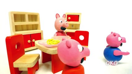 Baby Peppa Pig Little George Tooth Fairy Play Doh Stop Motion Video Kids Cartoon Movie