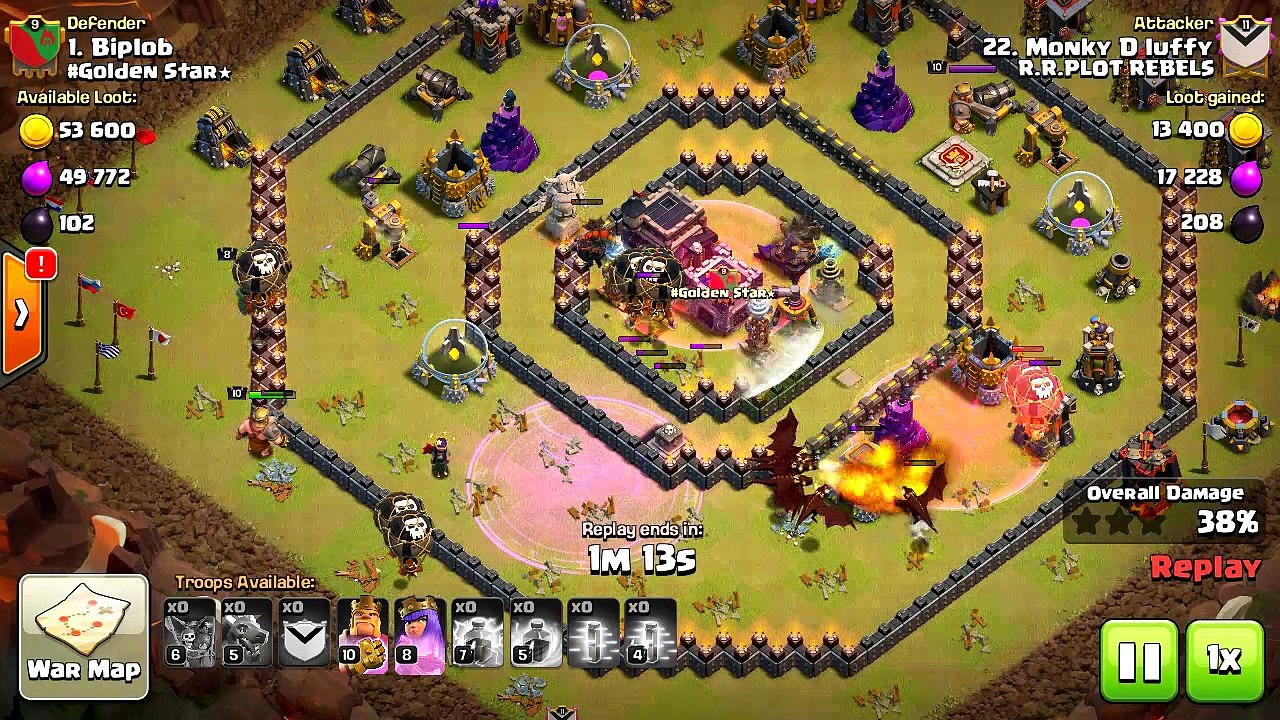 Clash of Clans -Town Hall 9 Attack Strategy- Dragon 3 star Tutorial