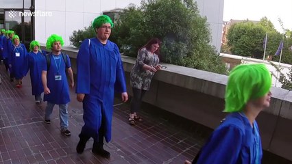 Cosplayers stage hilarious Lemmings game reenactment in UK