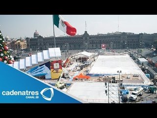 Detalles de la inauguración de la pista de hielo en el Zócalo