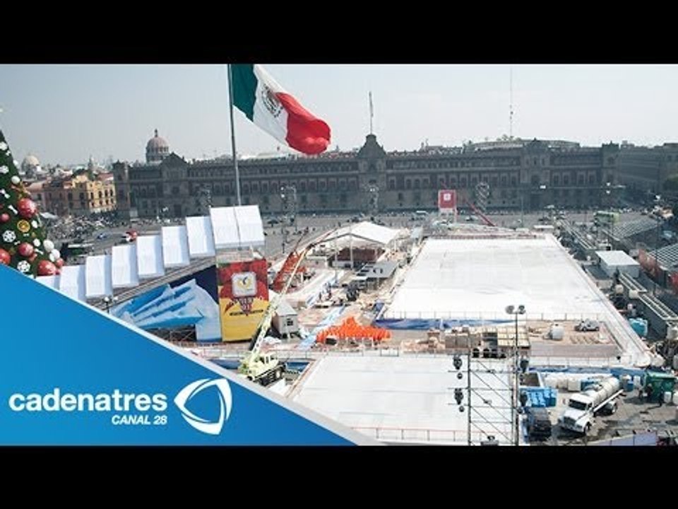 Detalles de la inauguración de la pista de hielo en el Zócalo