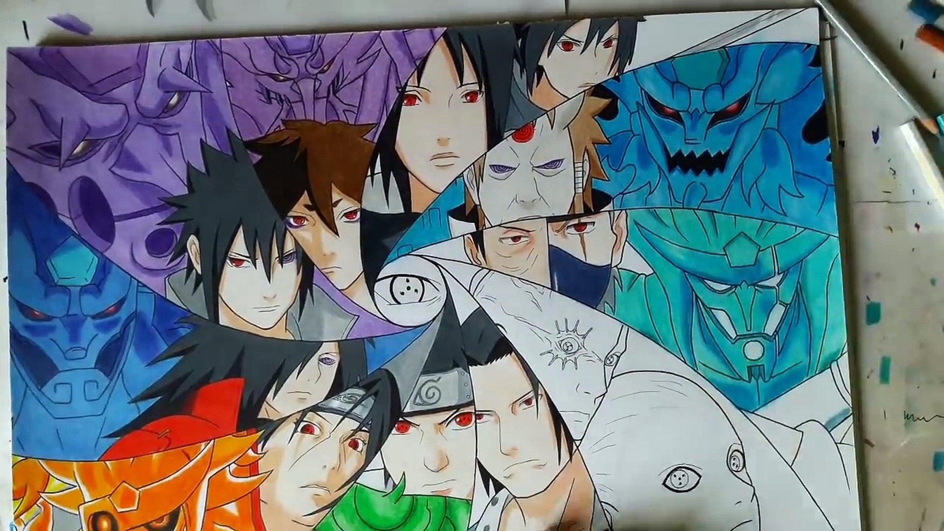 Speed Drawing Sharingan Users Their Susanoo Requested