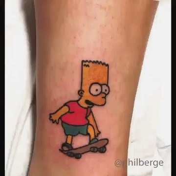 Tattoo Artist Turns 19 Separate Bart Simpsons Tattoos Into One Awesome Piece