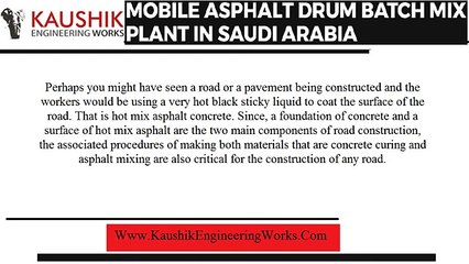 Mobile Asphalt Plant