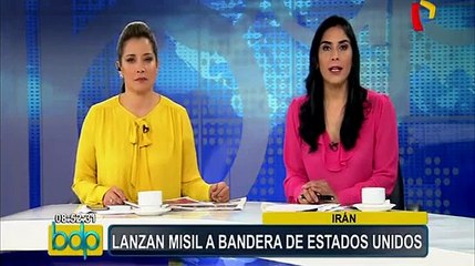 Irán: lanzan misil a bandera de Estados Unidos