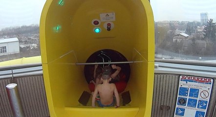 Scary Switchback Water Slide at Aquapark Olomouc