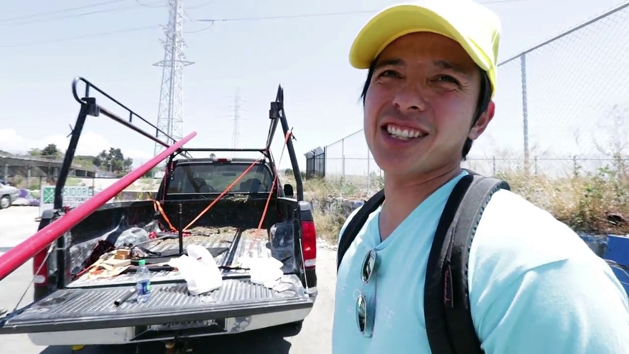 SKATING A 28 FT RAIL OVER THE LA RIVER