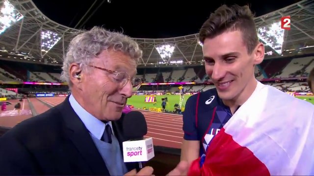 Interview de Pierre-Ambroise Bosse apres sa victoire en 800m Londres 2017