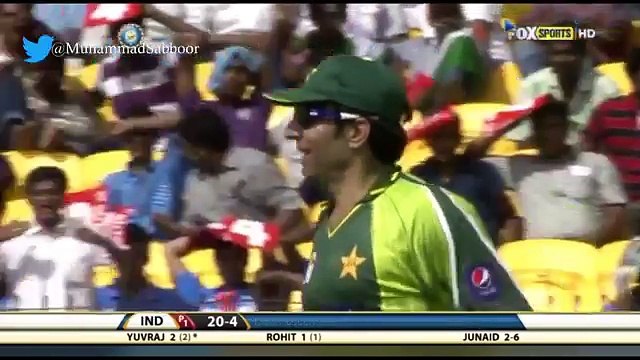 Junaid Khan Clean bowled Sehwag Kohli Gayle Yuvraj Smith Hussey Pollard and Sangakara