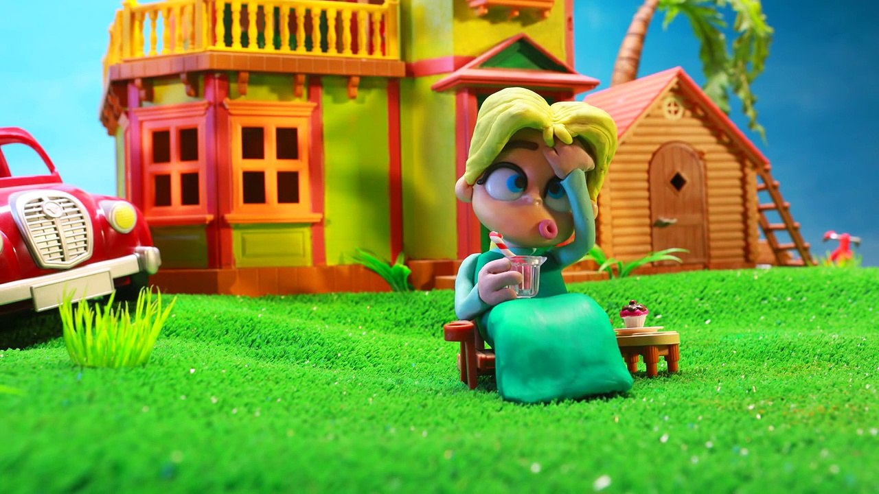 Elsa Tricycle Crash Frozen Cartoons for Kids - Play Doh Videos for Children