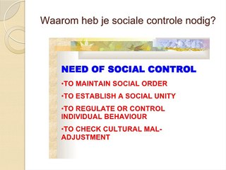 Sociale controle en het belang ervan - Sociale Controle