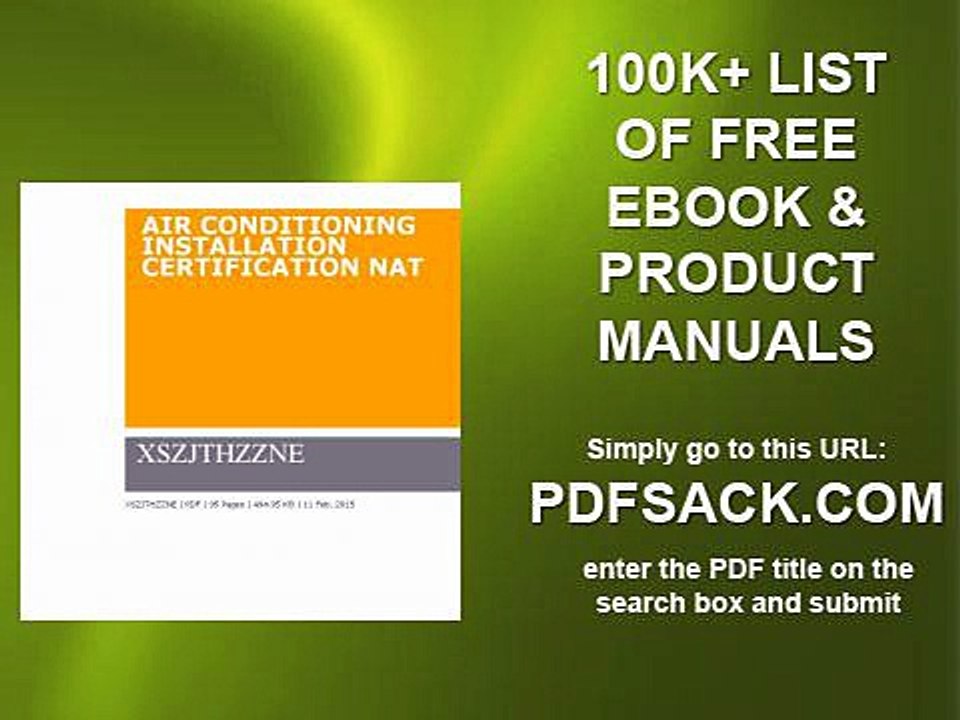 Air Conditioning Installation Certification Nat
