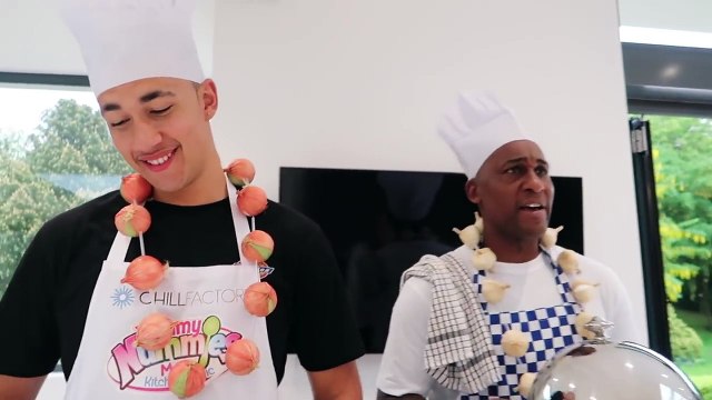 Real Food VS Gummy Food! Gross Giant Candy Challenge Best Chef Edition Daddy VS Jordon