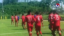 U22 Việt Nam tập luyện trước trận giao hữu với Busan FC