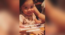 Baby Zia reacts to Mama's photo!