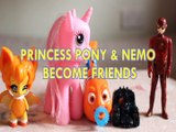 PRINCESS PONY & NEMO BECOME FRIENDS CERULEA BATMAN BATMOBILE THE FLASH DC COMICS DISNEY Toys BABY Videos, FINDING DORY ,