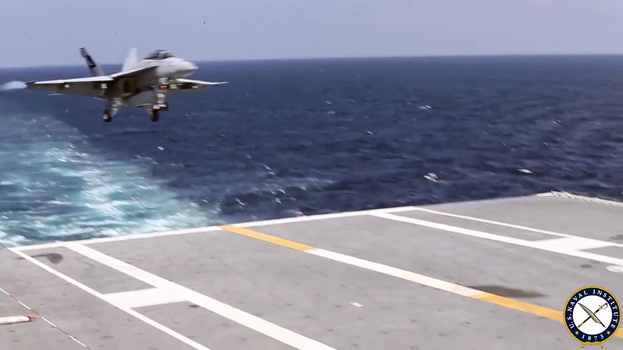 Fighter Lands on Next Generation Carrier USS Gerald R. Ford for the First Time
