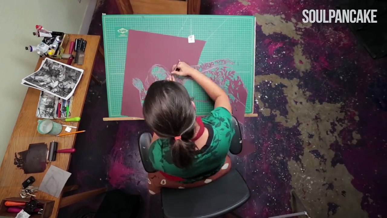 FALL Timelapse Printmaking by Sonia Romero   Art Attack