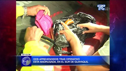 Dos aprehendidos tras operativo esta madrugada en el sur de Guayaquil