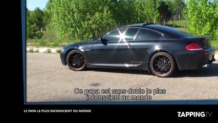 Complètement inconscient, il tient son bébé par la fenêtre de sa voiture lancée à pleine vitesse (Vidéo)