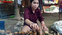 Amazing Beautiful girl Grilled Cambodia Cake | Village Factory Food Country Traditional Fo