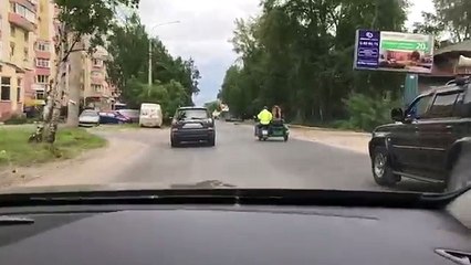 Ours dans un side-car (Russie)