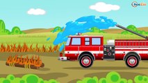 Camión de Bomberos. Dibujos animados de coches y camiones para niños en español - Carros para niños