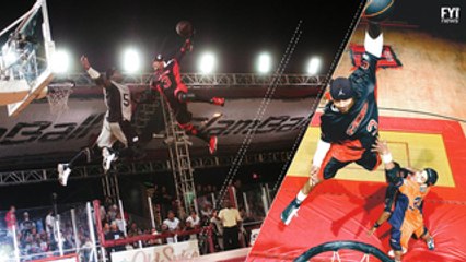 Slamball, acrobatics meets basketball.