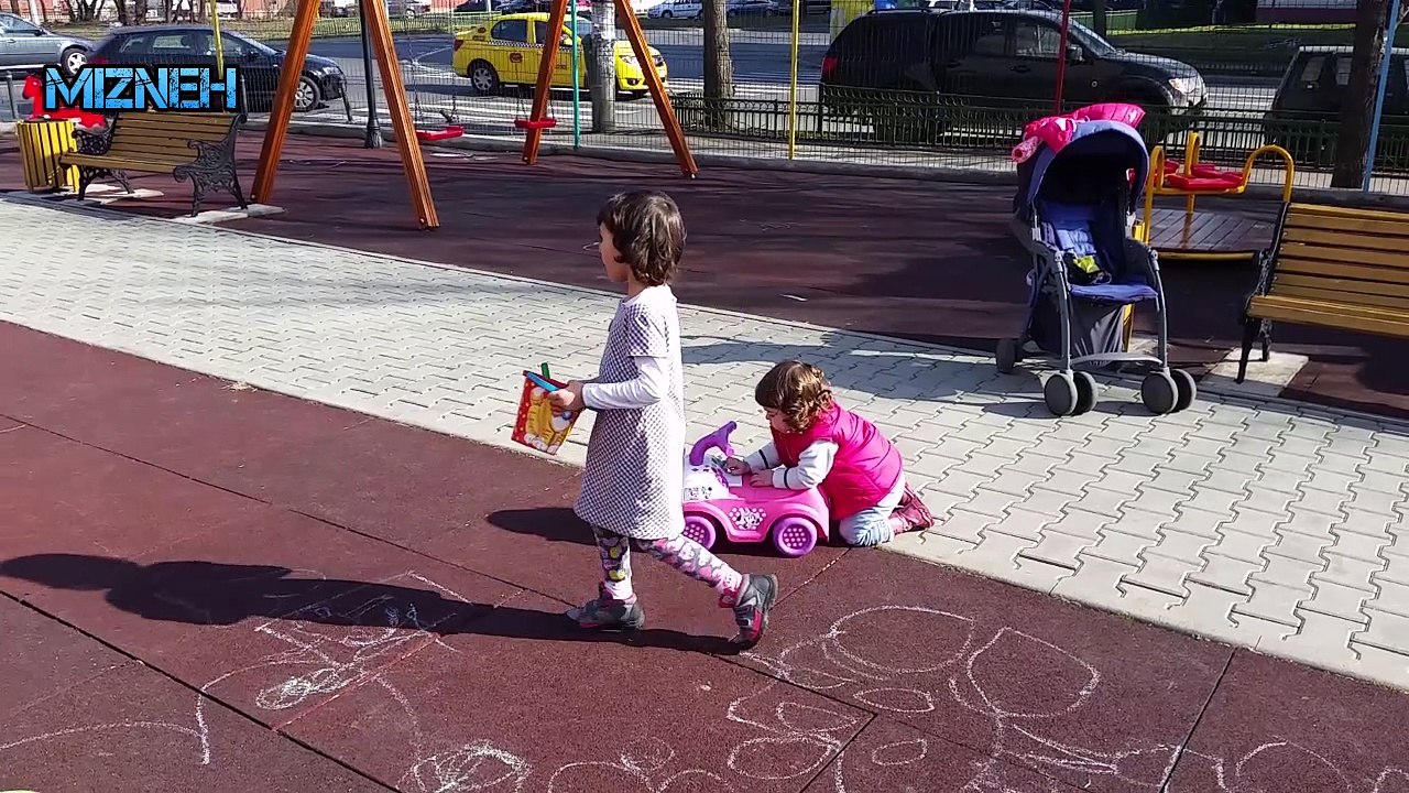 Baby having an activity car