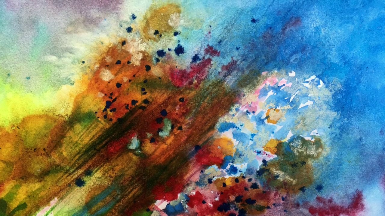 Paint a colorful Abstract, a step by step Watercolor Tutorial