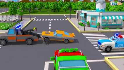 Police car Ambulance & Little Racing Cars In Car Cartoon for Baby 3D Animation Cars & Truck Stories