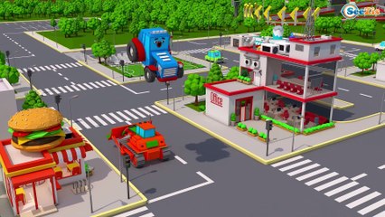 Сaminhão e Pequeno Trator na Cidade do Carro | Vídeo para crianças | Desenhos