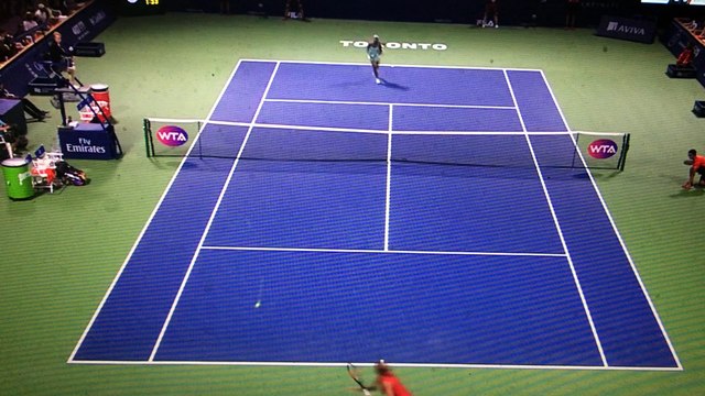 Sloane Stephens with the Happy Yell Volley Winner On Petra Kvitova