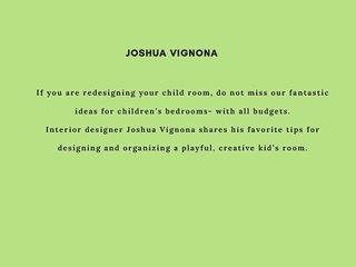 Joshua Vignona - How we can design kids Room