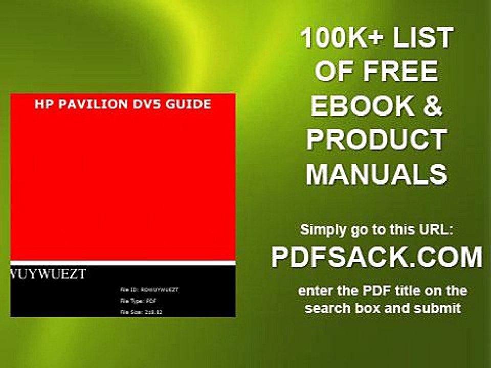 Hp Pavilion Dv5 Guide