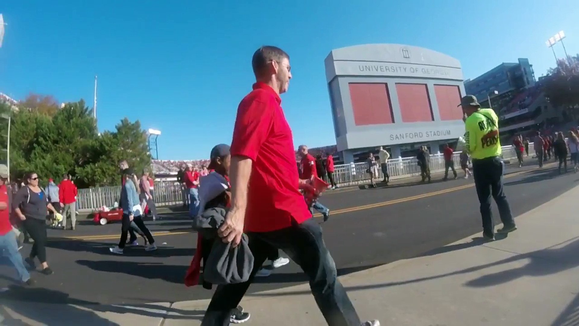 Preaching outside of Sanford Stadium UGA vs GT