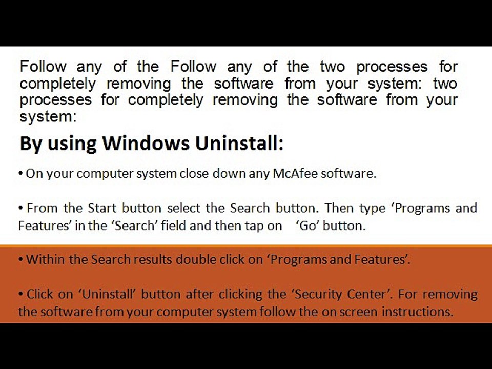 How to uninstall McAfee from Windows 7 Device?