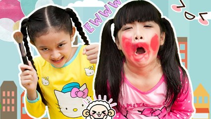 Bad Baby Annabelle Make Up Fail vs Victoria Toy Freaks Famille Hidden Surprise Egg Bad Kid Toy Baby