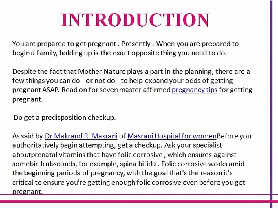 Points to keep in mind before conceiving
