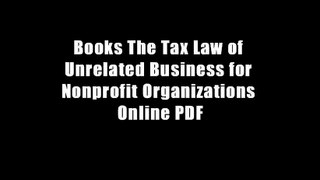 Books The Tax Law of Unrelated Business for Nonprofit Organizations Online PDF