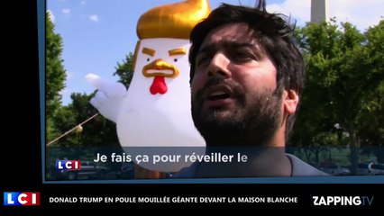 Donald Trump en poule mouillée géante devant la Maison Blanche (Vidéo)