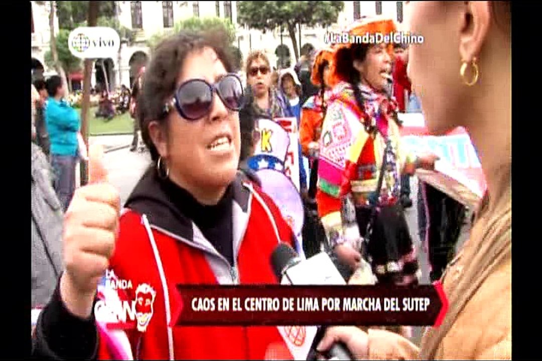 Nota de Manuela Camacho - caos en el centro de Lima por marcha del sutep