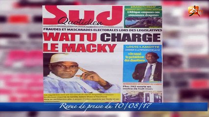 REVUE DE PRESSE DU 10 AOÛT 2017 - 2STV