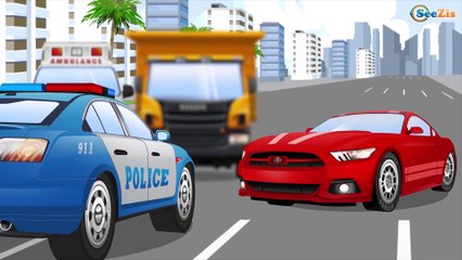 Policía Coches Para Los Niños, dibujos animados infantiles