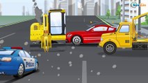 Rojo Tractor y Amarillo Excavadora - Dibujo animado para niños - Tractors for Children