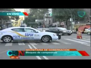 Bloqueo de campesinos en la secretaría de gobernación