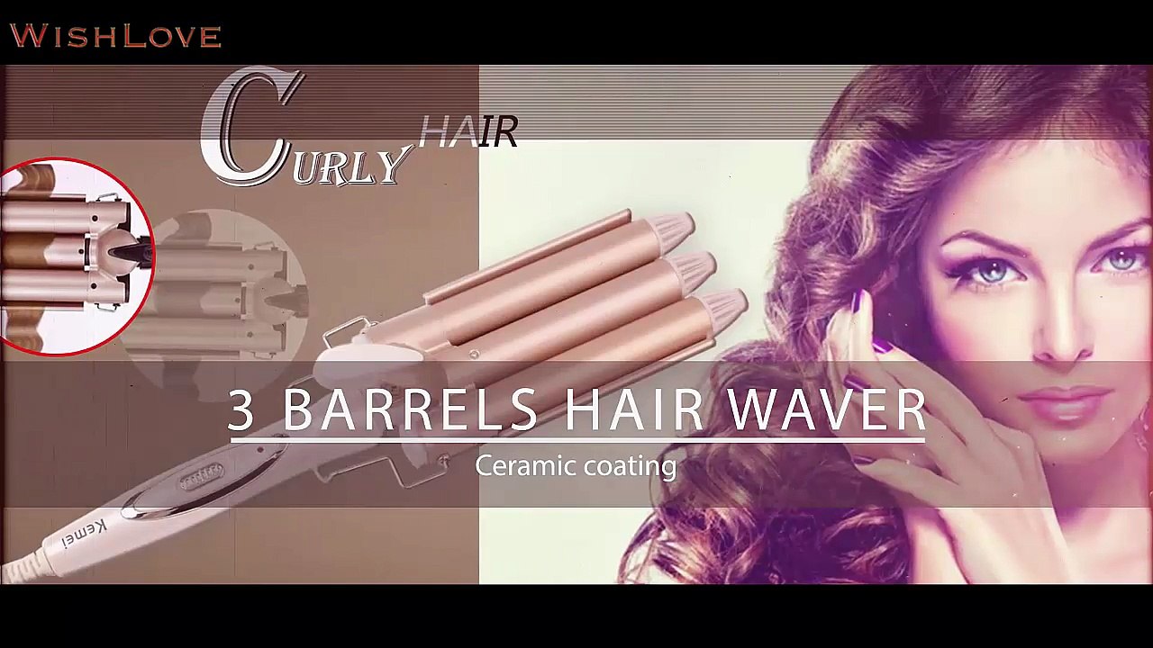 Ckeyin Three Barrels Tourmaline Ceramic Hair Curler Large Wave Perm Splint Curling Iron Hs154