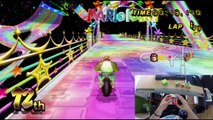 Solving FIVE Rubik's Cubes While Getting 1st on Rainbow Road [Mario Kart Wii Challenge]