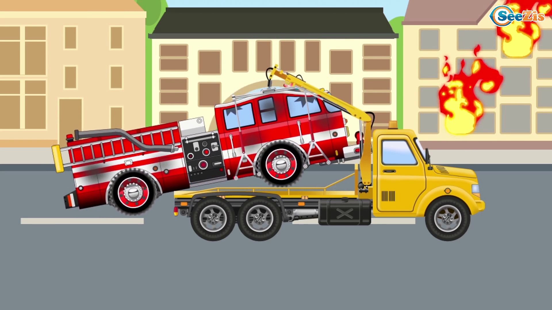 Camion de pompier et Police dessin animé - Héros de la Rue - Compilation –  Видео Dailymotion