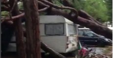 Tornado Topples Trees on to Trailers and Tents at Northern Italy Campsite